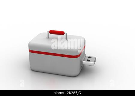 First  aid box made by usb flash drive Stock Photo