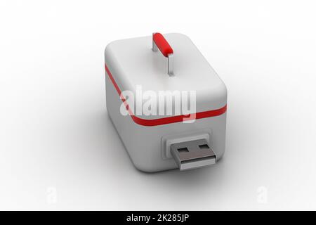 First  aid box made by usb flash drive Stock Photo