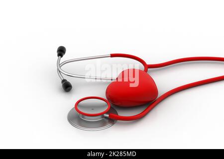 stethoscope with heart sign Stock Photo