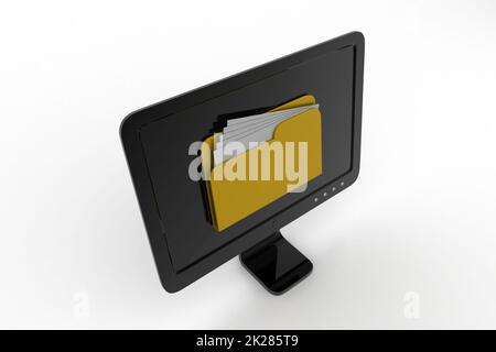Computer screen showing the file folder Stock Photo - Alamy