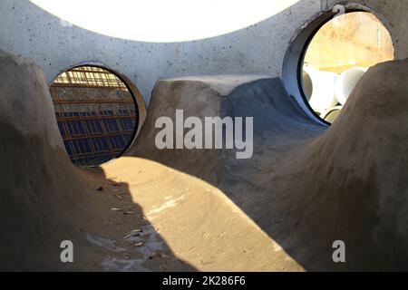 View into a sewage shaft from the perspective of the canal Stock Photo