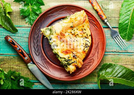 Homemade cheese pie, macro Stock Photo