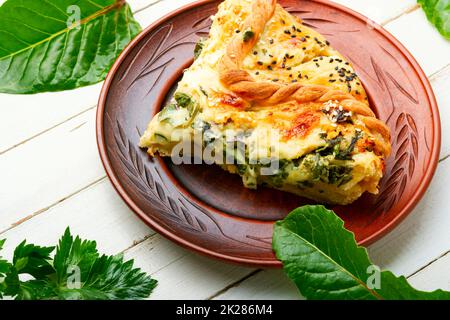 Homemade cheese pie, macro Stock Photo
