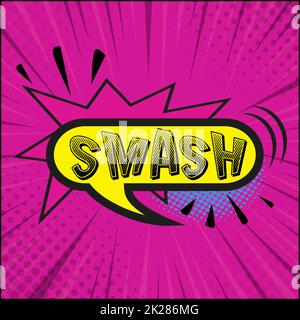 Comic lettering SMASH on white background - Vector Stock Photo