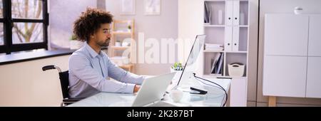 Virtual Personal Assistant Man Making Video Conference Stock Photo