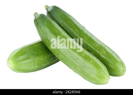 Cucumber cucumbers vegan vegetables isolated on white Stock Photo