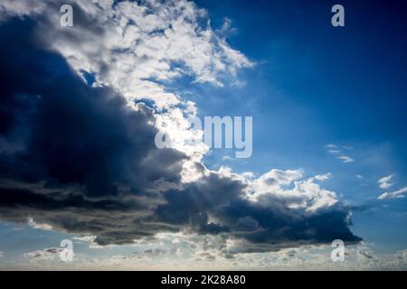 Cloudy dramatic sky at sunset Stock Photo