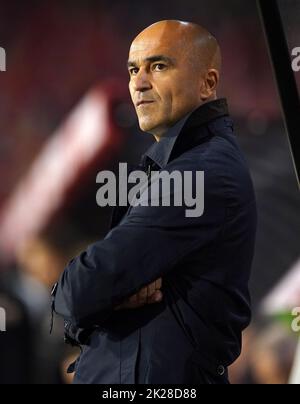 Belgium head coach Roberto Martinez before the UEFA Nations League Group D Match at King Baudouin Stadium, Brussels. Picture date: Thursday September 22, 2022. Stock Photo