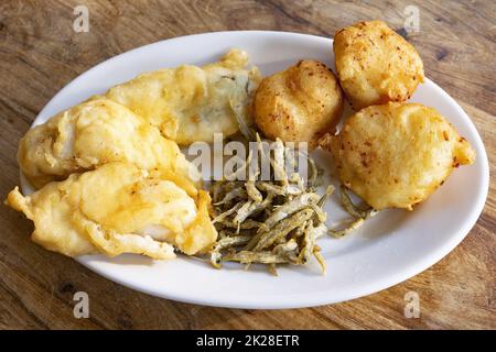 mixed fried fish Stock Photo