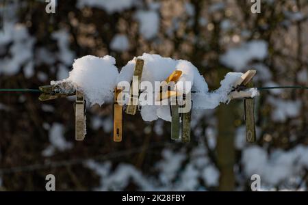 Snowy Clamps Stock Photo