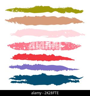 Various strokes of color paint on white background - Vector Stock Photo