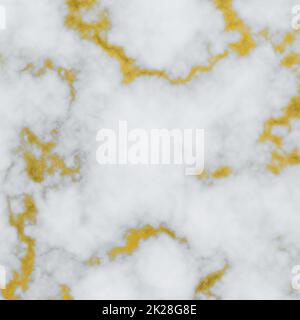 White Marble Texture with Gold Stock Photo