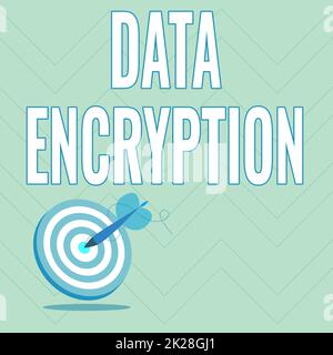 Conceptual caption Data Encryption. Word for Symmetrickey algorithm for the encrypting electronic data Presenting Message Hitting Target Concept, Abstract Announcing Goal Stock Photo