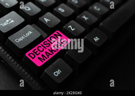 Handwriting text Decision Making. Concept meaning to choose the best option to par with the current situation Typing New Academic Lessons, Creating Lecture Plans, Typewriting Fresh Idea Stock Photo