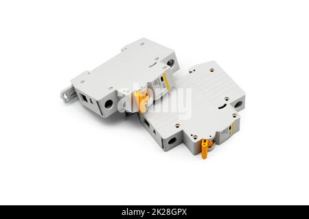 Electric circuit breakers. Stock Photo