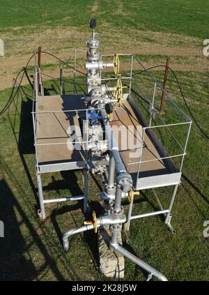 The equipment and technologies on oil fields. Oil well Stock Photo