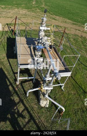 The equipment and technologies on oil fields. Oil well Stock Photo