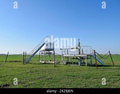 The equipment and technologies on oil fields. Oil well Stock Photo