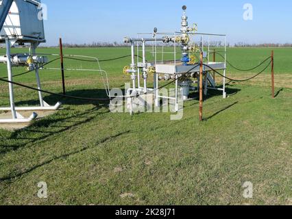 The equipment and technologies on oil fields. Oil well Stock Photo