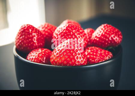 Strawberries in a bowl Stock Photo