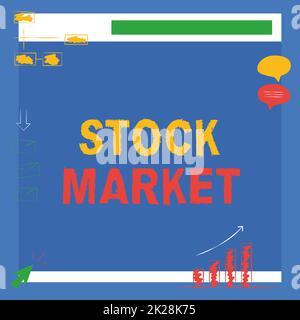 Inspiration showing sign Stock Market. Concept meaning collection markets exchanges where activities of buying selling Illustration Of Board Receiving Messages And Searching Improvements. Stock Photo