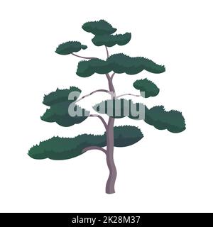 Realistic green oak isolated on white background - Vector Stock Photo