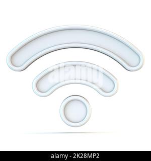 White WiFi sign 3D Stock Photo