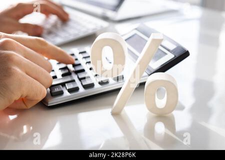 Percentage Sign And Discount Rate Stock Photo