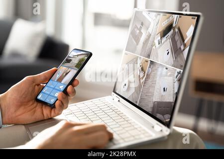CCTV Security Camera Surveillance Footage Stock Photo