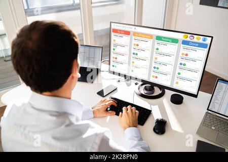 Scrum Project Manager Stock Photo