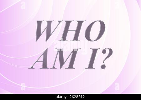 Text sign showing Who Am Iquestion. Business idea Who Am Iquestion Line Illustrated Backgrounds With Various Shapes And Colours. Stock Photo