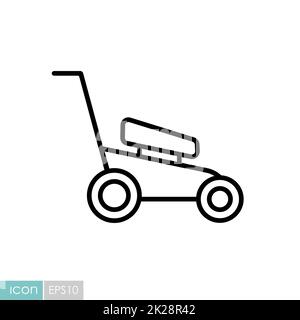 Lawn mower vector icon. Gardening grass-cutter Stock Photo