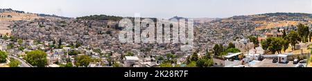 Jerusalem Southern Neighborhoods Panorama Stock Photo