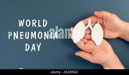 World pneumonia day in march, inflame of lungs, infectional disease, health care Stock Photo