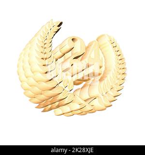 Number 24 Interlocked Gold 3d Illustration Stock Illustration