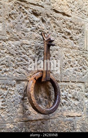 Old Iron Horse Tie Ring, Florence Italy Stock Photo