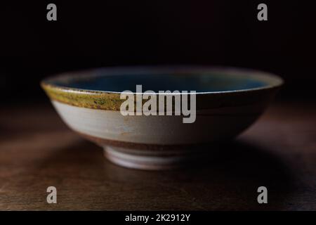 Handmade ceramic bowl empty Stock Photo