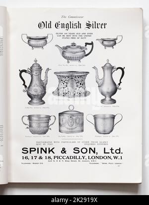 Advert for Old English Silver from Spink and Son in The Connoisseur Magazine Stock Photo