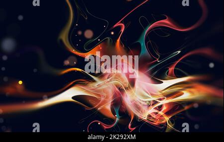 Bright flare of multicolored lines Stock Photo