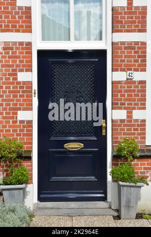 A blue door on a house in the Netherlands Stock Photo