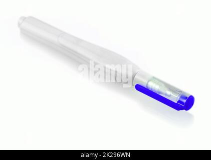 Blue Pen Eraser Isolated on White Background Stock Photo - Alamy