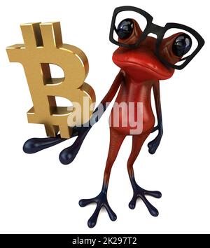 Fun red frog - 3D Illustration Stock Photo