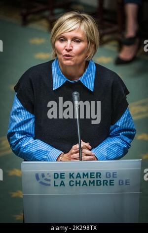 Brussels, Belgium, 22 September 2022. MR's Florence Reuter pictured during a plenary session of the Chamber at the Federal Parliament in Brussels, Thursday 22 September 2022. BELGA PHOTO JASPER JACOBS Stock Photo