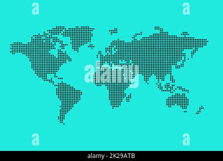 A simple world map in photo format, all rasterized. Stock Photo