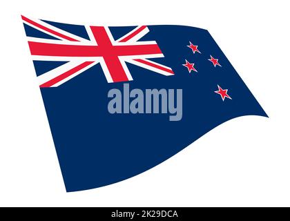 New Zealand waving flag graphic isolated on white with clipping path 3d illustration Stock Photo