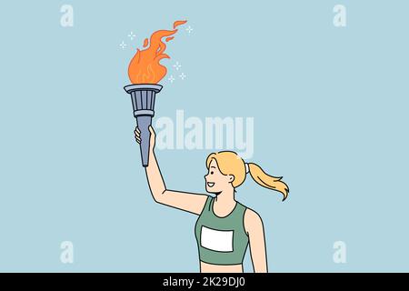 Olympic fire and flame concept Stock Photo