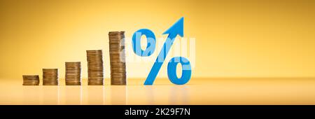 Percentage Sign Discount. Interest Rate Stock Photo