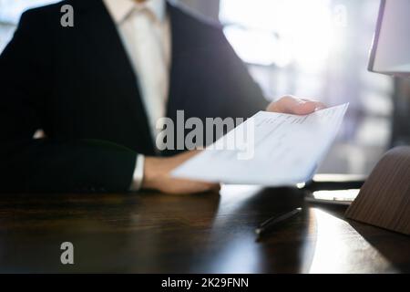Giving Paycheck Or Payroll Cheque Stock Photo