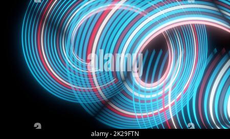 Abstract spiral rotating glow lines, computer generated background, 3D rendering background Stock Photo