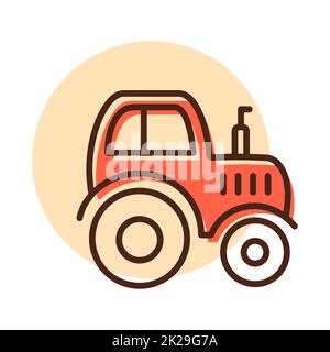 Tractor vector icon. Farmer machine Stock Photo - Alamy